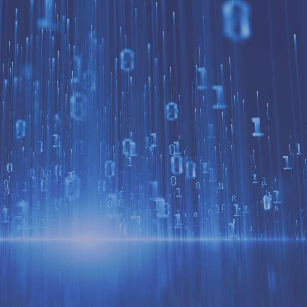 Zeros and Ones on a blue background